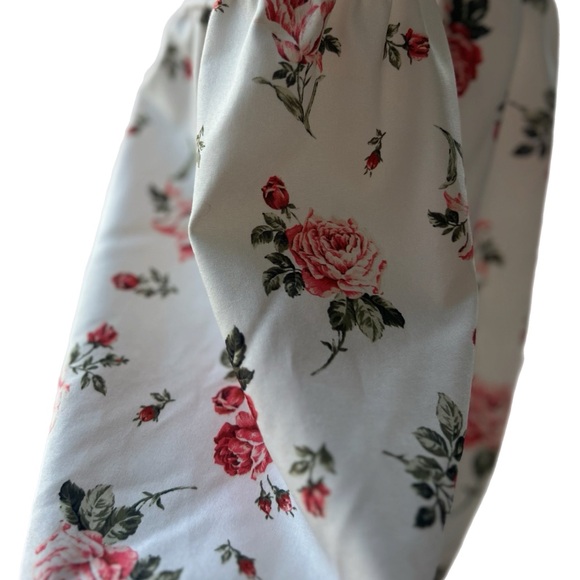Women's Floral Print Elastic Square Neck Puff Short Sleeve - Picture 4 of 5